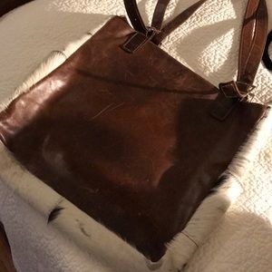 Brown leather and hide bag